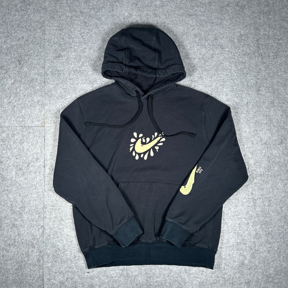 Nike Hoodie Mens Size M Black Sportswear Graphic Pullover Streetwear Activewear